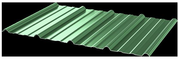 Master Rib AG metal roof panel in green